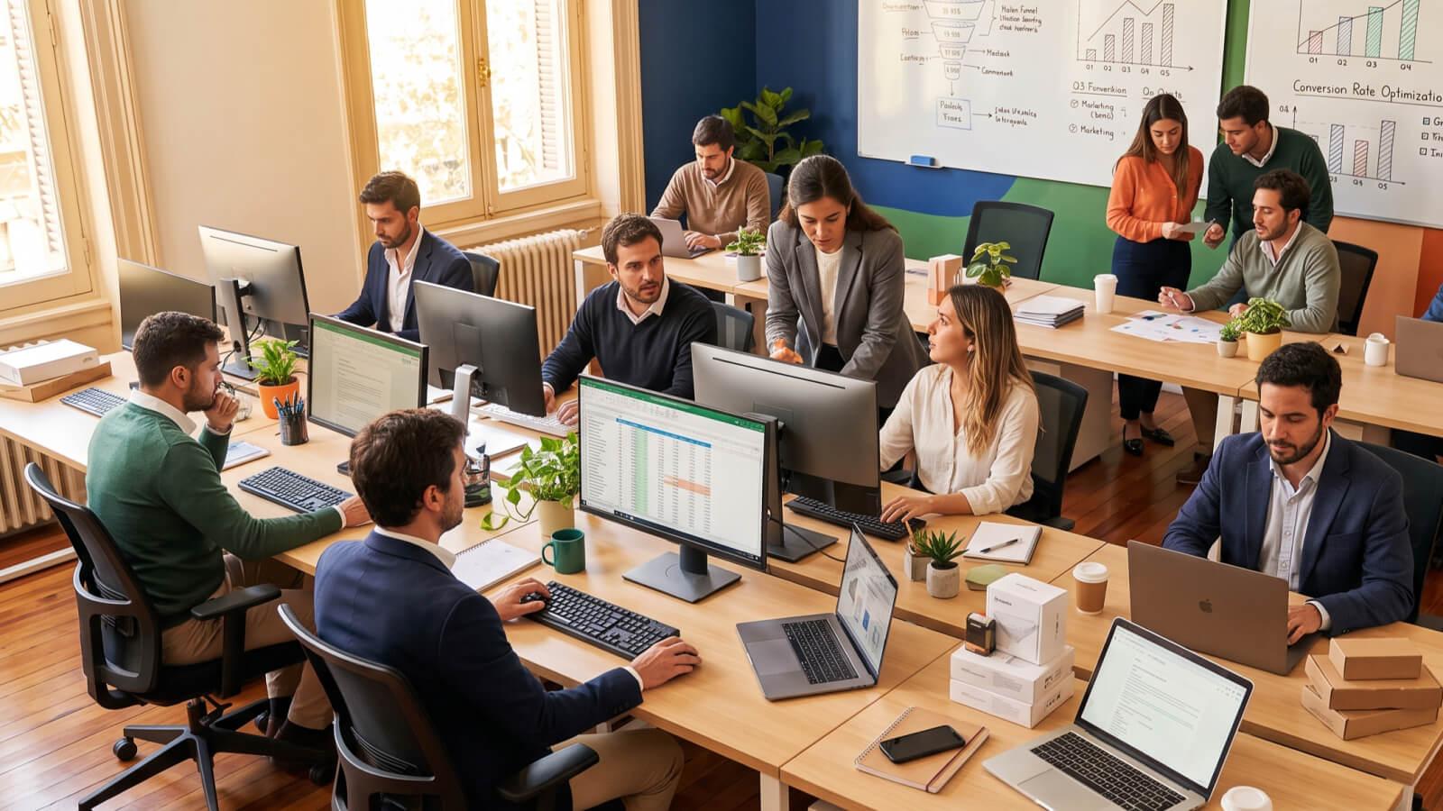 Equipo de ecommerce trabajando en su estrategia omnicanal